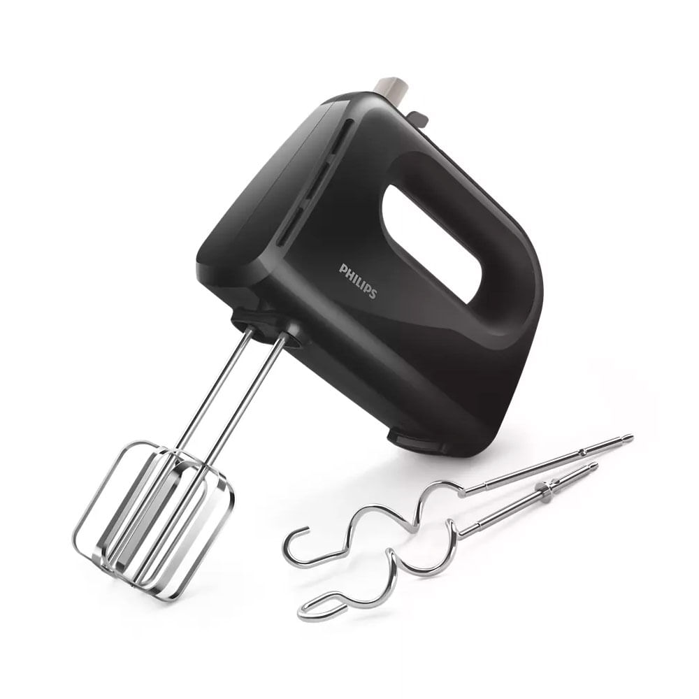 Batidora de mano Philips Daily Collection HR3705-10 300W, 5 velocidad + turbo, antideslizante, negro