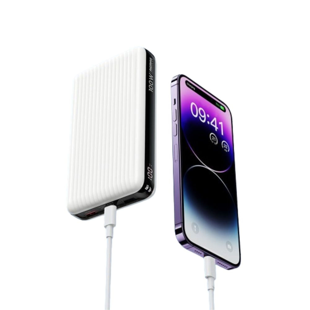 Imagen 2 del producto Batería externa Remax RPP-508 20000 mAh, 100W, tipo c, carga rápida, blanco
