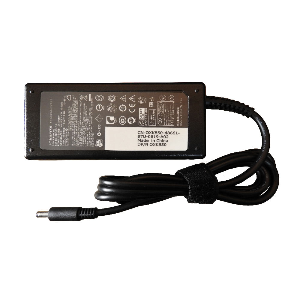 Imagen 1 del producto Cargador genérico para laptop Dell 19.5V, 3.34A, 65W, 4.5*3.0, punta delgada