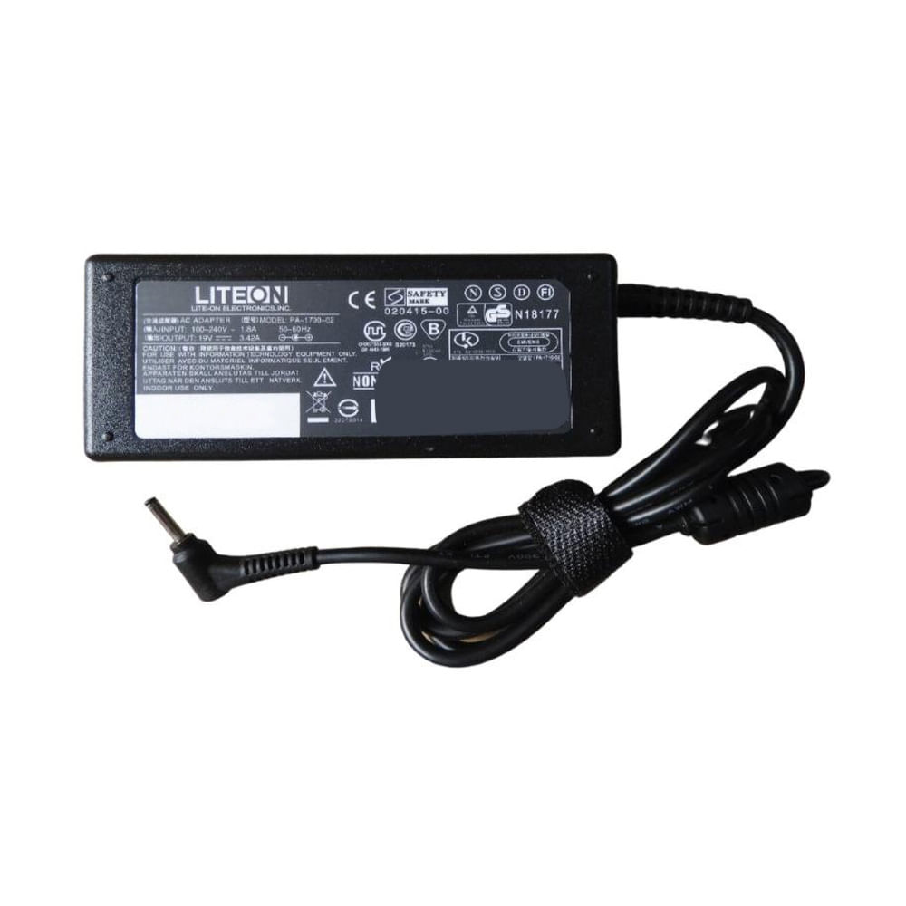 Cargador genérico para laptop Acer 19V, 3.42A, 65W, 3.0*1.1, punta fina