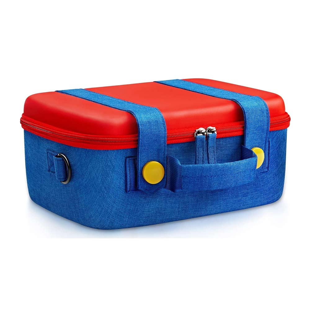 Maleta para Nintendo Switch y Oled, estuche resistente grande, rojo con azul