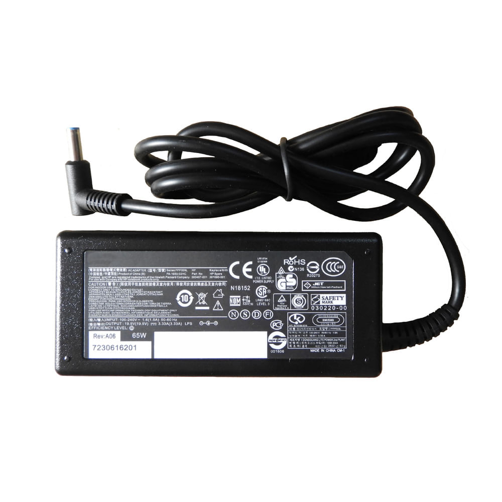 Imagen 2 del producto Cargador Genérico para Laptop HP 19.5V, 3.33A, 65W, 4.5*3.0 Punta Celeste