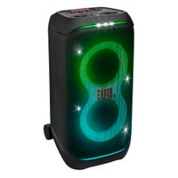 Parlante de torre bluetooth JBL PartyBox Stage 320 potencia 240W, resistente al agua IPX4, batería hasta 18 horas, con luces, negro