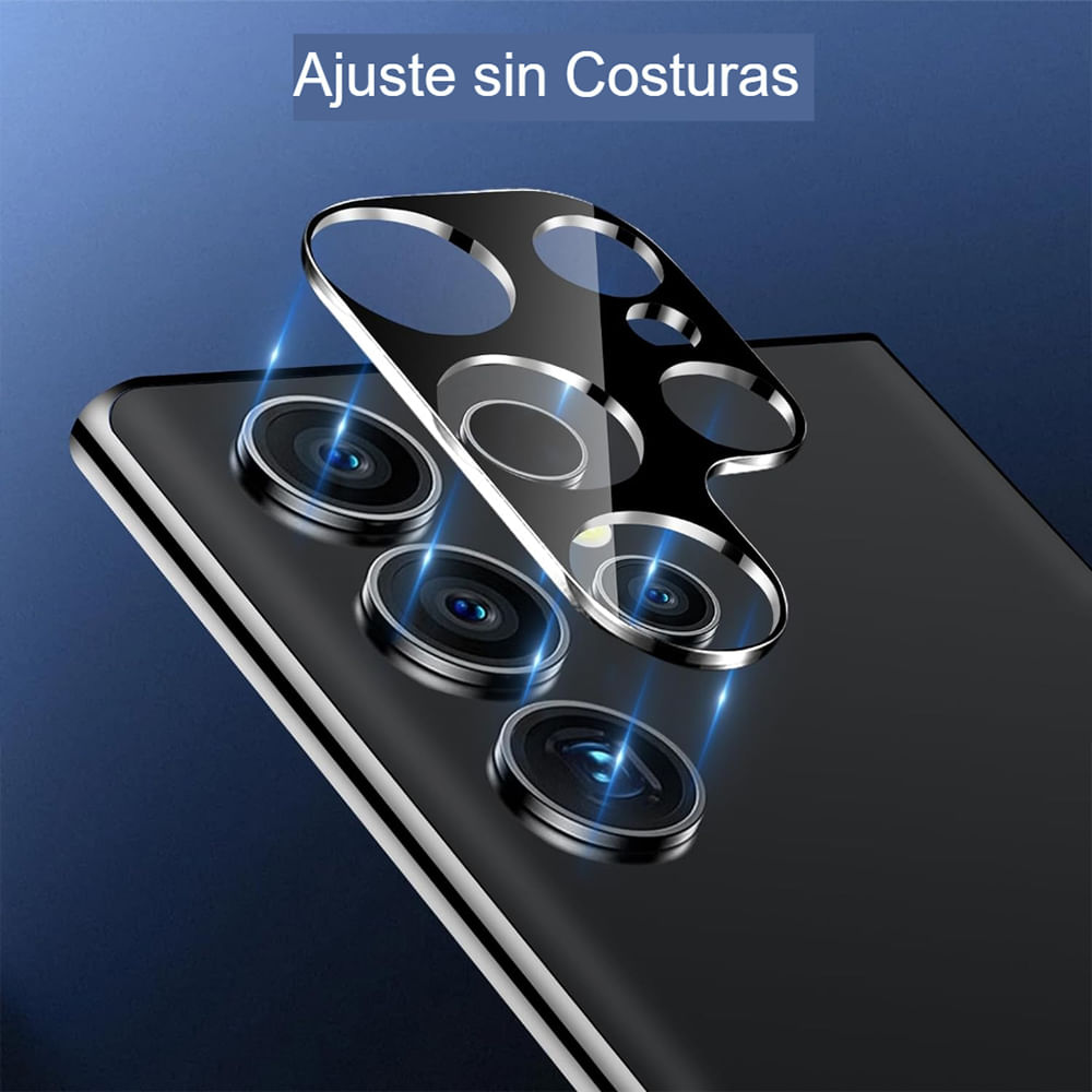 Imagen 2 del producto Protector de cámara para Samsung Galaxy S24 Ultra, transparente con borde negro
