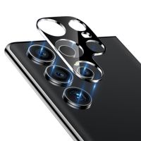 Protector de cámara para Samsung Galaxy S24 Ultra, transparente con borde negro