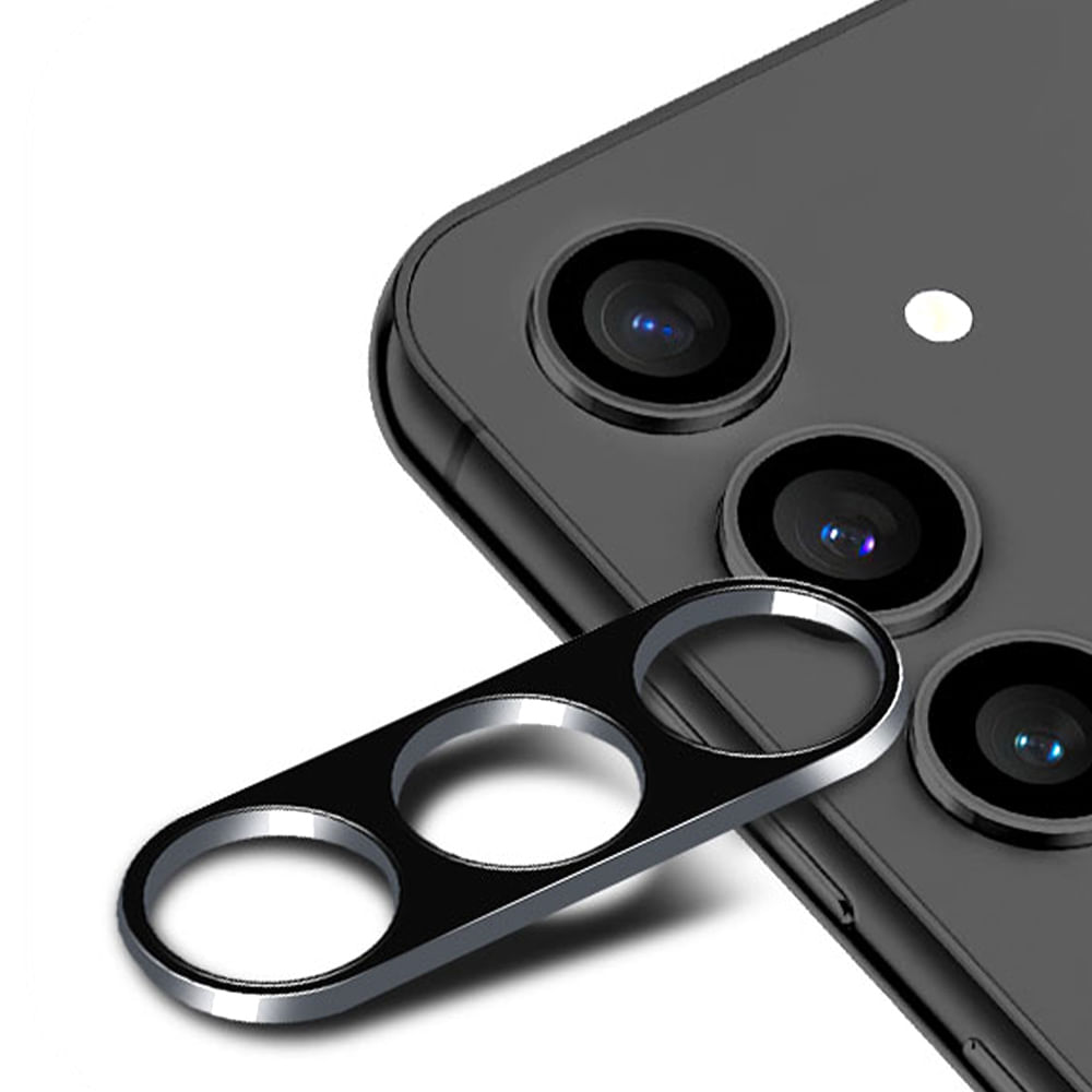 Protector de cámara para Samsung Galaxy S24 / S24 Plus, transparente con borde negro