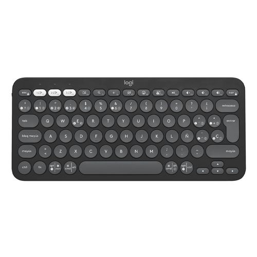 Teclado inalámbrico Logitech Pebble 2 K380S Bluetooth, membrana, español, grafito