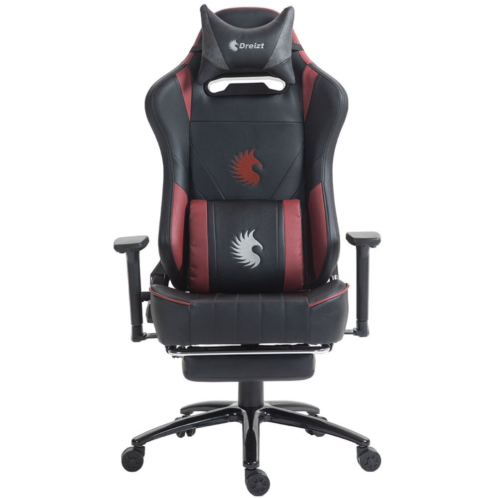 Imagen 2 del producto Silla gamer Dreizt Heroes máx. 150 kg, inclinación 180°, negro y rojo