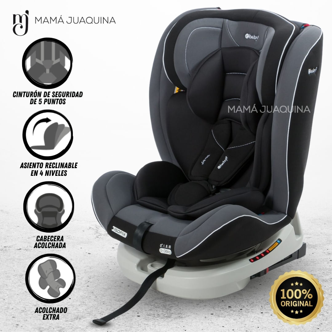 Imagen 2 del producto Silla de Auto Ebaby Donan 360° Negro