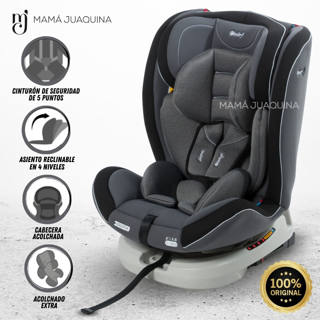 Imagen 2 del producto Silla de Auto Ebaby Donan 360° Gris Oscuro