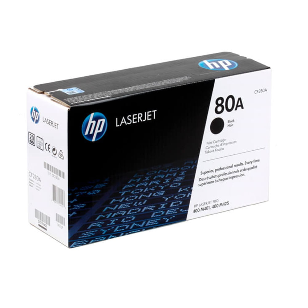 Imagen 2 del producto Tóner HP 80A para impresora LáserJet Pro 400 M401/M425, capacidad 2700 páginas, negro