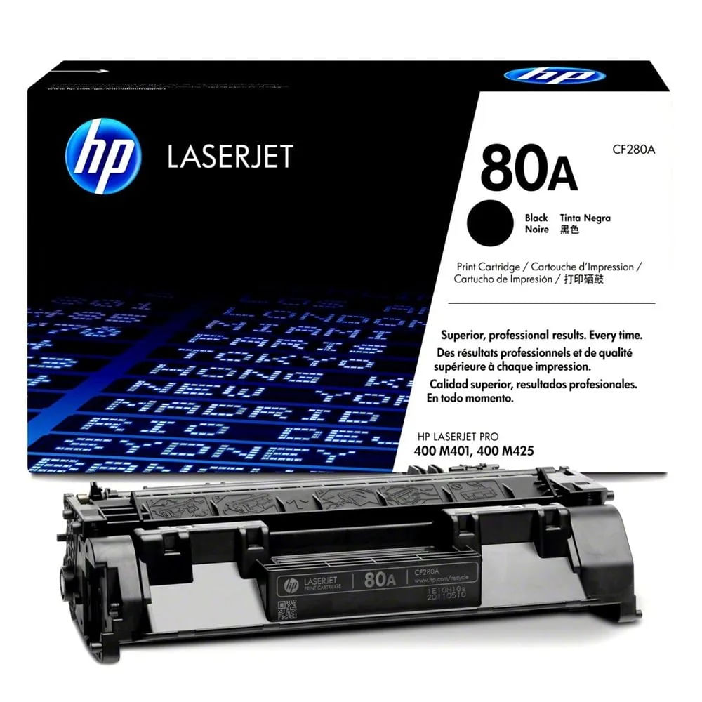Imagen 1 del producto Tóner HP 80A para impresora LáserJet Pro 400 M401/M425, capacidad 2700 páginas, negro