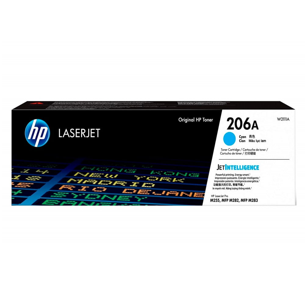 Imagen 2 del producto Tóner HP 206A W2112A para impresora LaserJet M255, capacidad 1250 páginas, cyan