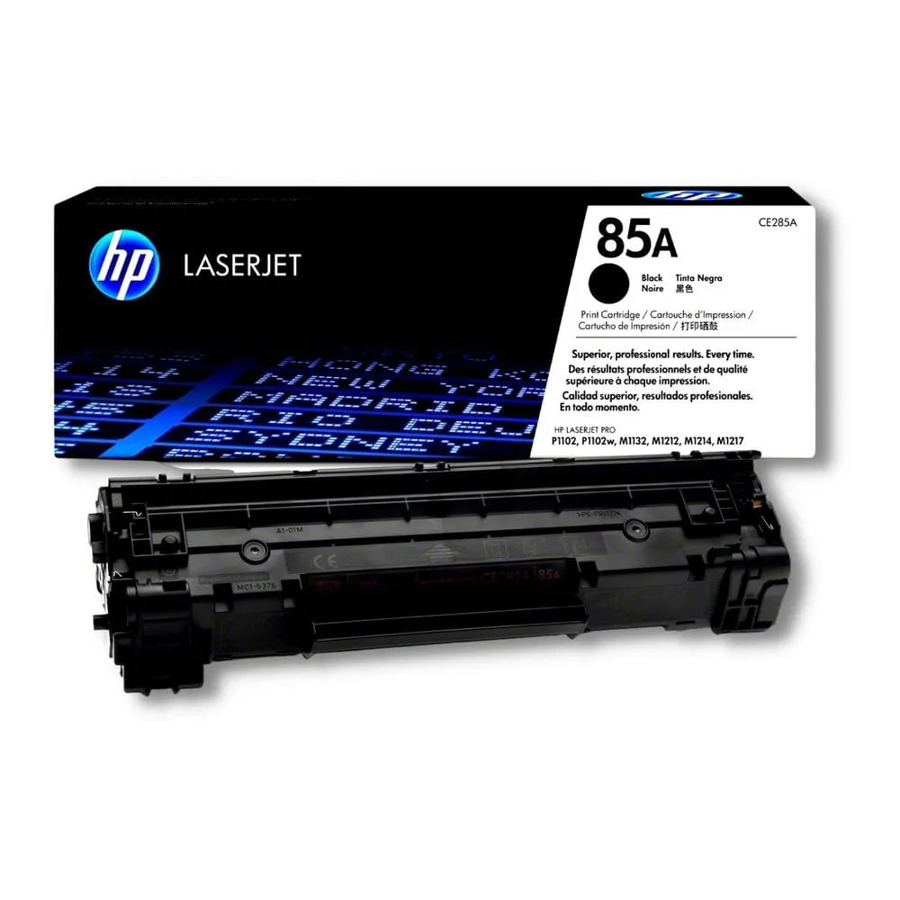Imagen 1 del producto Tóner HP 85A CE285A para impresora LaserJet Pro P1102/M1212, capacidad 1600 páginas, negro