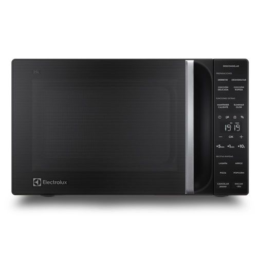 Microondas Freestanding EMDY25S2MXB 1200W, capacidad 25 litros, 4 programas predeterminados, negro