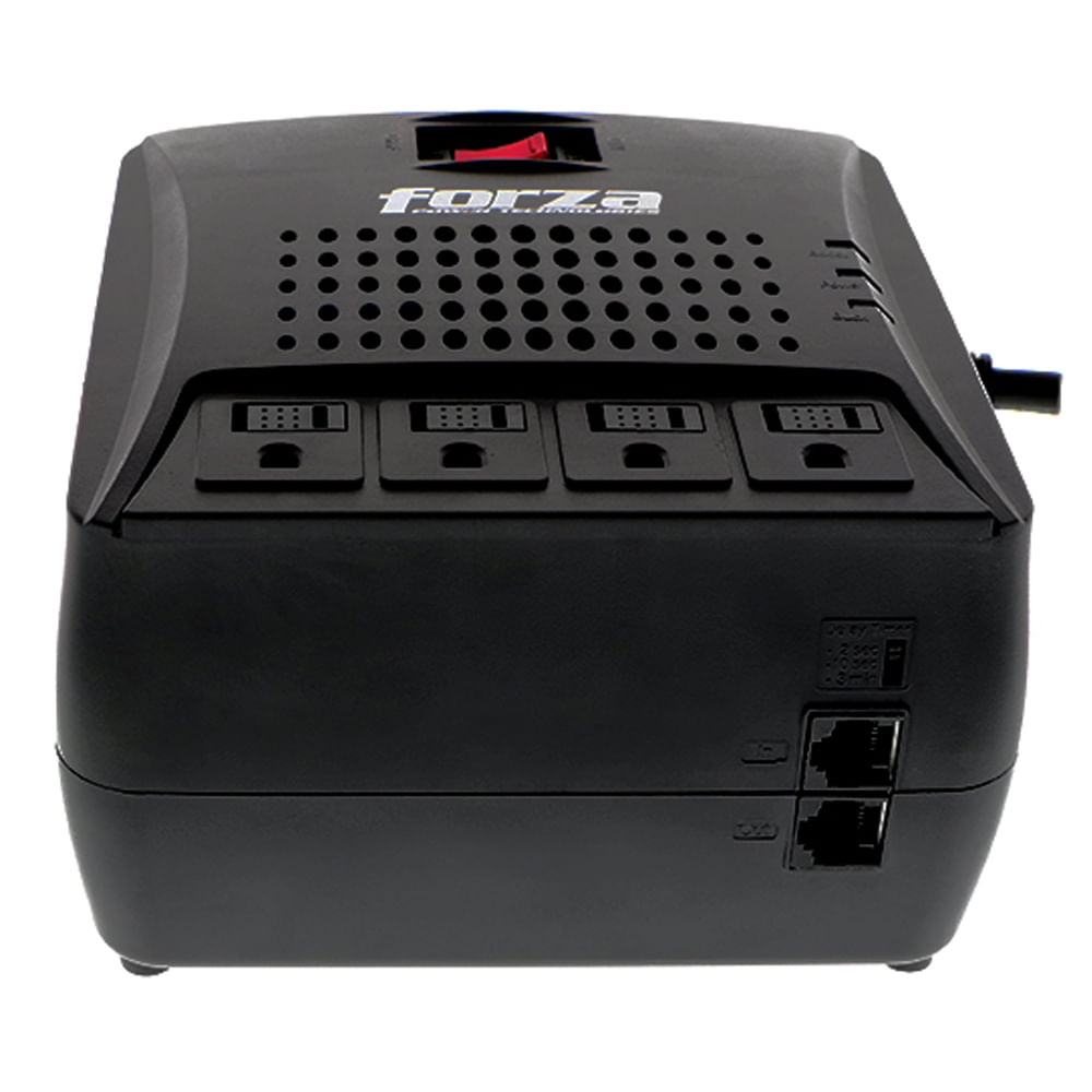 Imagen 1 del producto Estabilizador de voltaje Forza FVR-3002 4 salidas, puerto RJ45-220V, largo de cable 1.2 m , negro