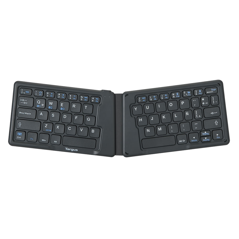 Teclado inalámbrico Targus AKF003ES plegable, bluetooth, ergonómico antimicrobial, layout español, negro