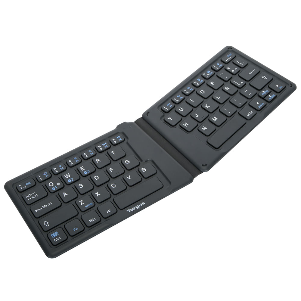 Imagen 2 del producto Teclado inalámbrico Targus AKF003ES plegable, bluetooth, ergonómico antimicrobial, layout español, negro