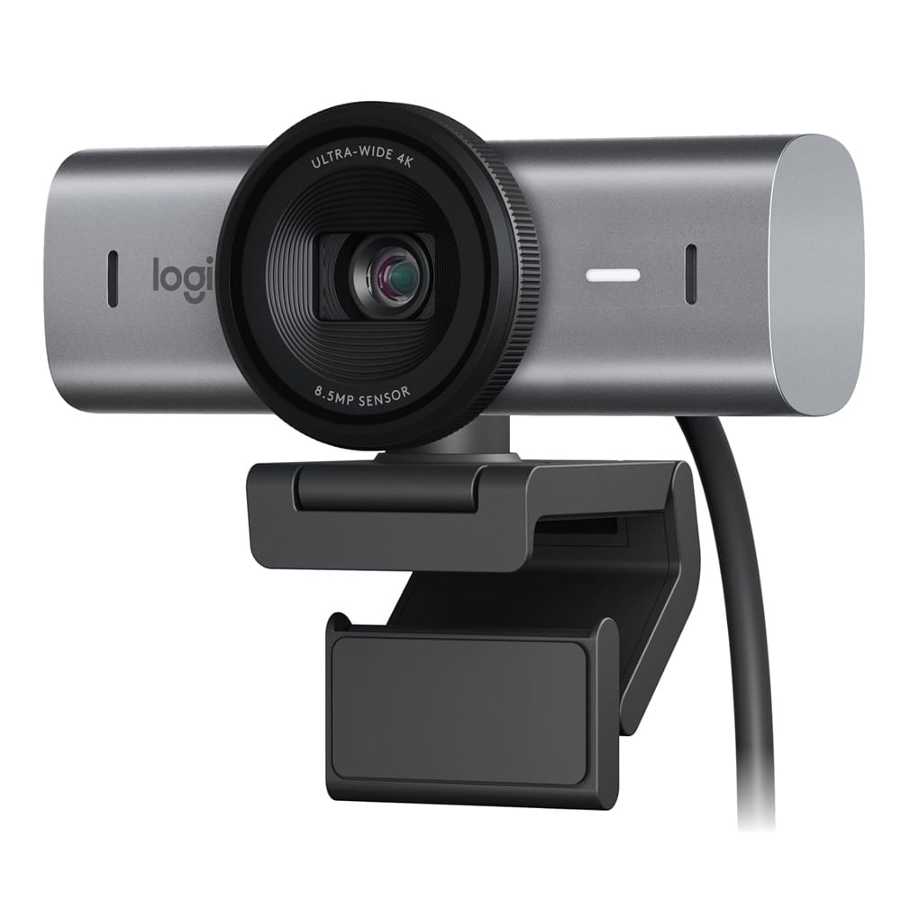 Imagen 1 del producto Cámara web Logitech MX Brio Pro 700 UHD 4K, conexión USB Tipo-C, micrófono integrado, tapa de privacidad, cable 1.5 m, gris