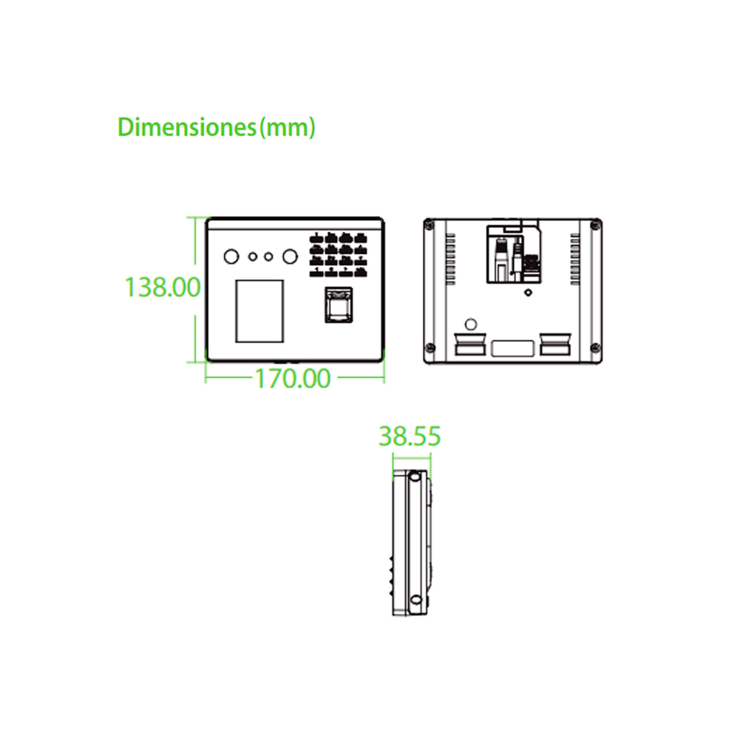 Imagen 2 del producto Control de asistencia ZKTeco MB560-VL, reconocimiento facial, multibiométrico, plomo