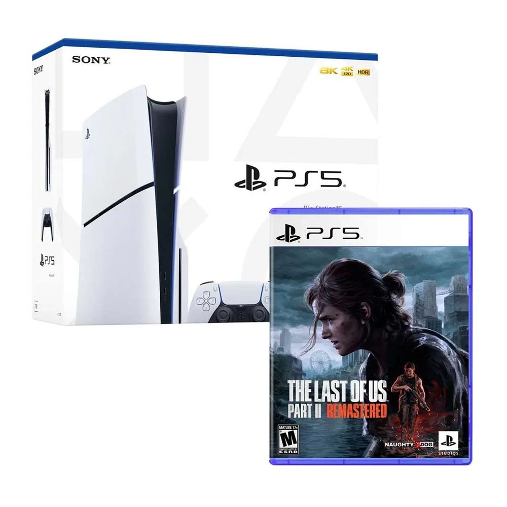 Consola Playstation 5 Slim con lector de discos, 1TB + Juego The Last Of Us II