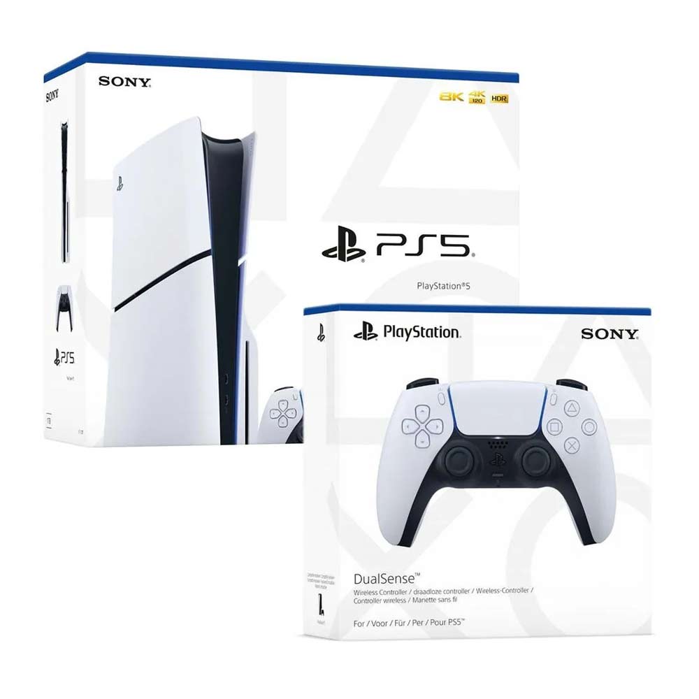 Consola Playstation 5 Slim con lector de discos, 1TB + Mando Dualsense blanco