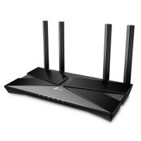 Router TP-Link AX3000 Wifi 6, doble banda, 574Mbps en 2.4GHz y 2402Mbps en 5GHz, 4 antenas, 5 puertos Ethernet, negro