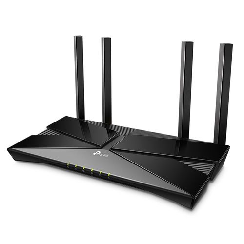 Router TP-Link AX3000 Wifi 6, inalambrico, doble banda, 574 Mbps en 2.4Ghz y 2402 Mbps en 5Ghz, 4 antenas, Cpu dobre nucleo, negro