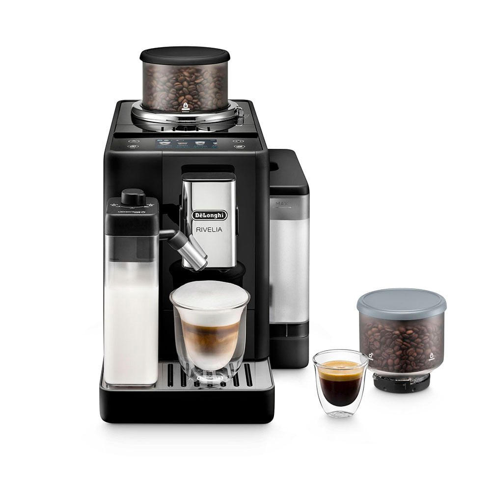 Cafetera De'Longhi Rivelia 1450W, capacidad 1.4 litros, 19 bares, negro
