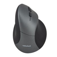 Mouse ergonómico inalámbrico vertical Radioshack, bluetooth, 800/1000/1600 dpi, 5 botones, recargable, negro (reempacado)