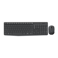 Kit teclado y mouse inalámbrico Logitech MK235, membrana, receptor usb, usa pilas, negro (reempacado)