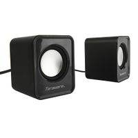 Parlantes para pc Coolbox Teraware, conexión usb 2.0 y 3.5 mm, 3W x2, 7.8cm x 6.1cm, negro (reempacado)