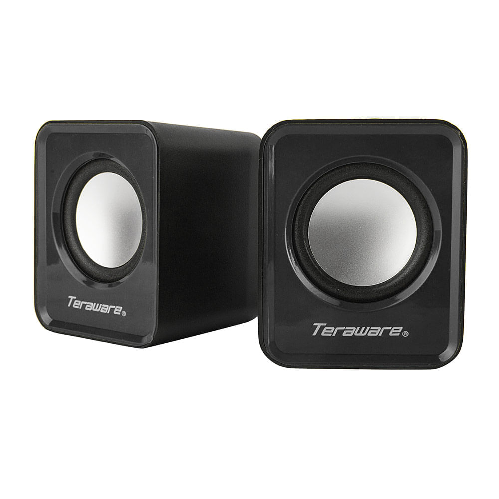 Imagen 2 del producto Parlantes para pc Coolbox Teraware, conexión usb 2.0 y 3.5 mm, 3W x2, 7.8cm x 6.1cm, negro (reempacado)