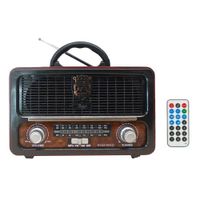 Radio portátil Richards Vintage Madrid, bluetooth, AM y FM, batería recargable con enchufe o modo pilas + control remoto (reempacado)