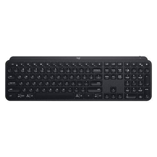 Teclado inalámbrico Logitech Teclado MX Keys S conexión bluetooth/receptor USB, multidispositivo, layout español, recargable, grafito