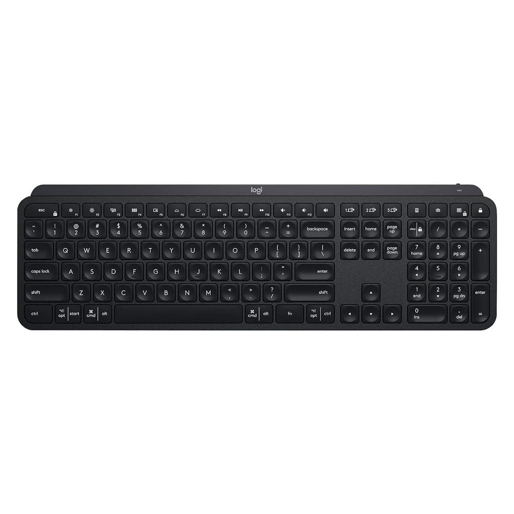 Teclado inalámbrico Logitech Teclado MX Keys S conexión bluetooth/receptor USB, multidispositivo, layout español, recargable, grafito
