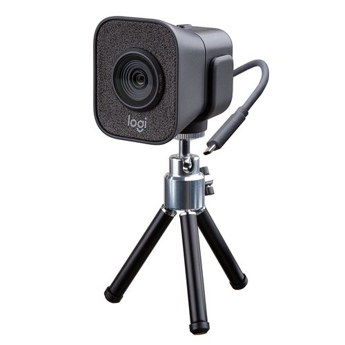 Cámara web Logitech StreamCam Plus FHD 1080p, conexión USB Tipo-C, micrófono integrado, enfoque automático, cable 1.5 m, negro