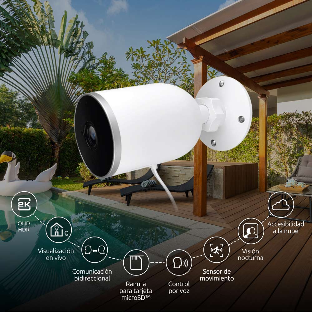 Imagen 2 del producto Cámara de seguridad Nexxt IP, exterior, 1080P, rotativo, infrarrojo (reempacado)