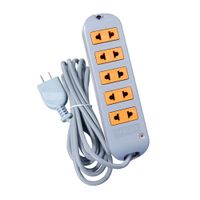 Extensión vulcanizada Opalux 10m, 5 tomas, enchufe plano, gris (reempacado)