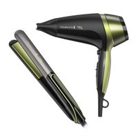Combo Remington Shine Therapy alisadora cerámica + secadora 2100w (reempacado)