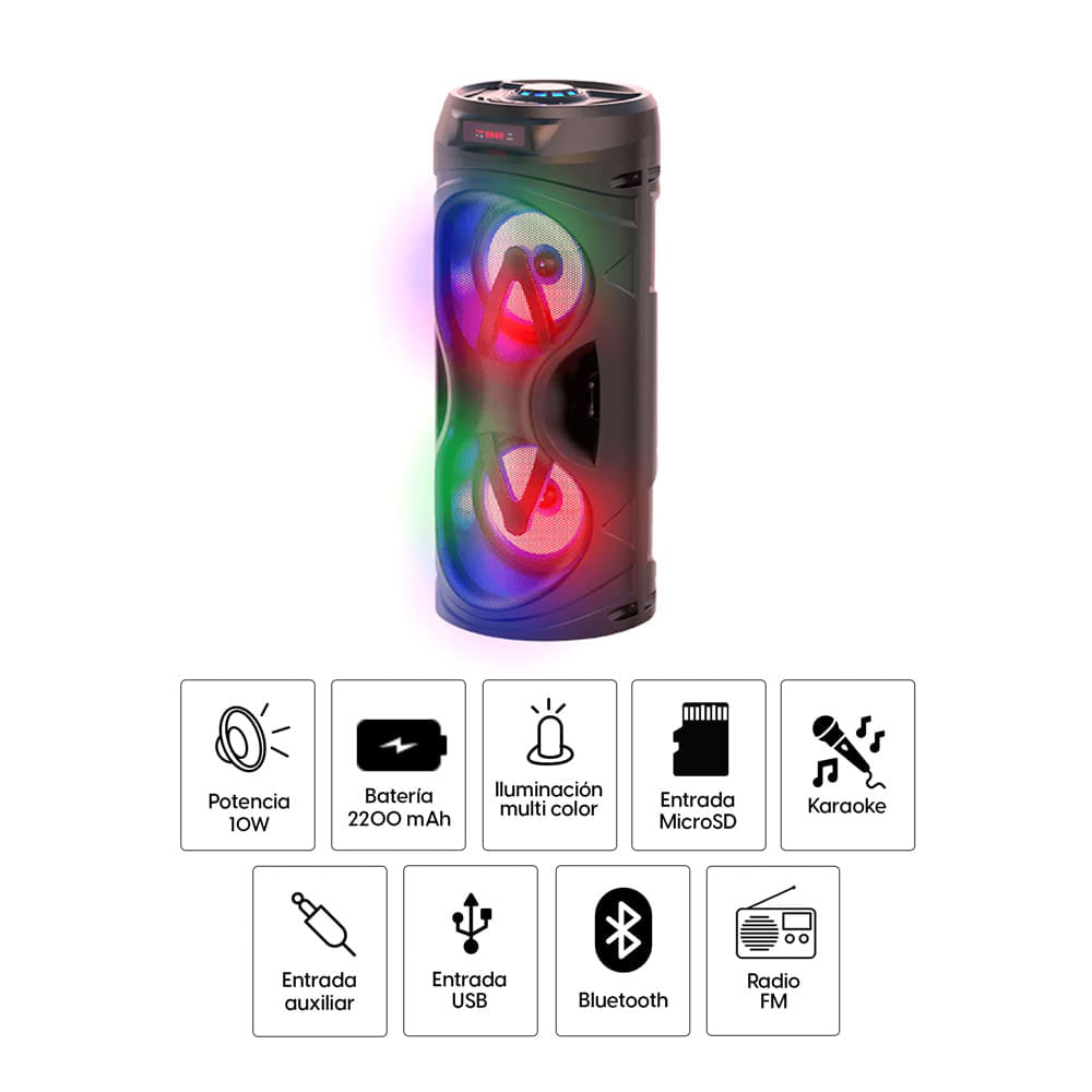 Imagen 2 del producto Parlante bluetooth Bluestone SB11, 10W, resistencia al agua, radio AM/FM/USB/MICRO SD, 2200 mAh, negro (reempacado)