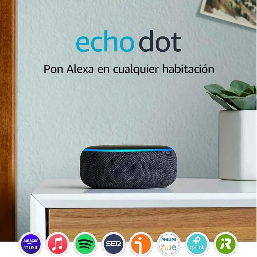 Imagen 2 del producto Reacondicionado: Altavoz inteligente Amazon Echo Dot 3ra generación, control de voz con Alexa, negro