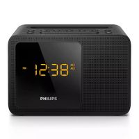 Reacondicionado: Reloj despertador Philips AJT5300, bluetooth, radio FM, alarma, negro