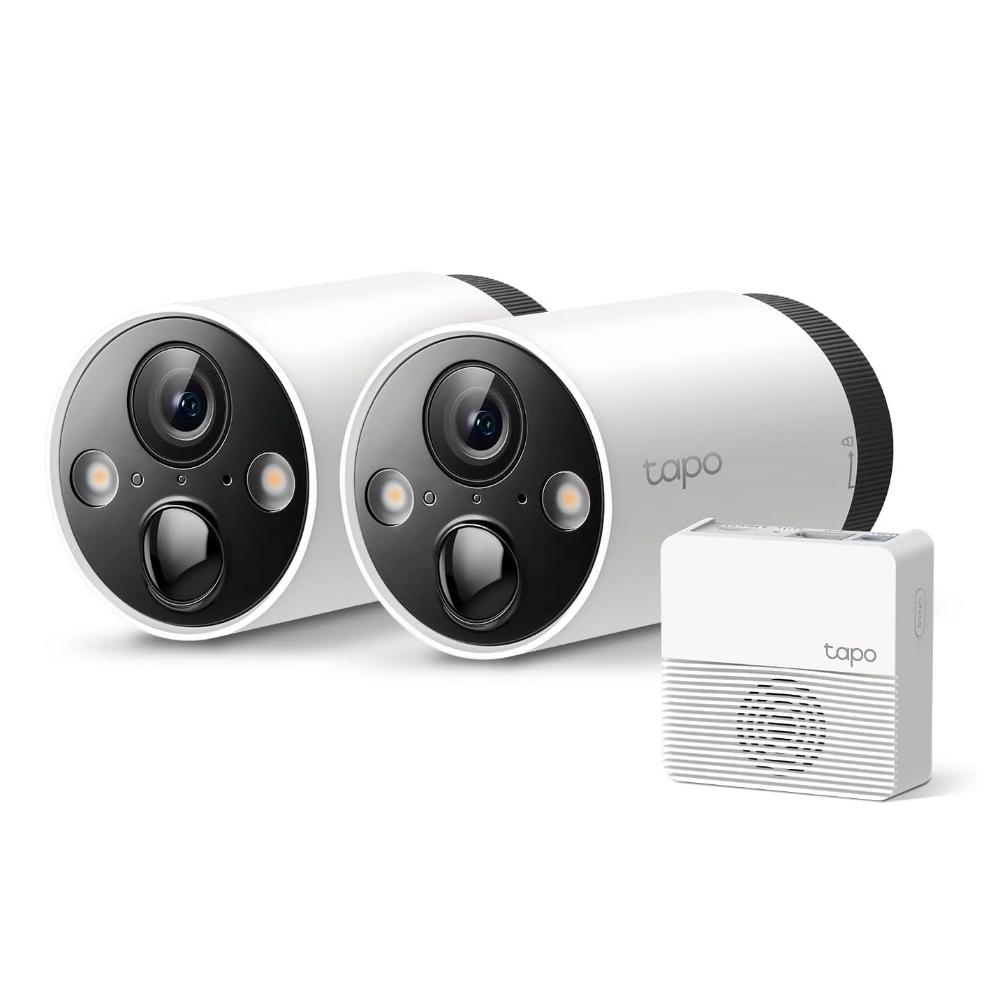 Pack x 2: Cámara de seguridad externa TP-Link Tapo C420S2K, Wi-Fi, visión nocturna, detección de movimiento, audio bidireccional, visión 113°