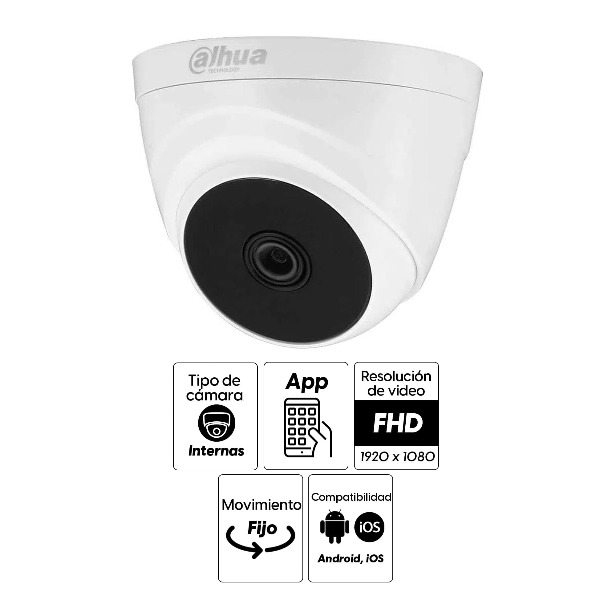 Imagen 2 del producto Reacondicionado: Cámara de seguridad Dahua Tipo Domo interior, 1080P, fija, infrarrojo