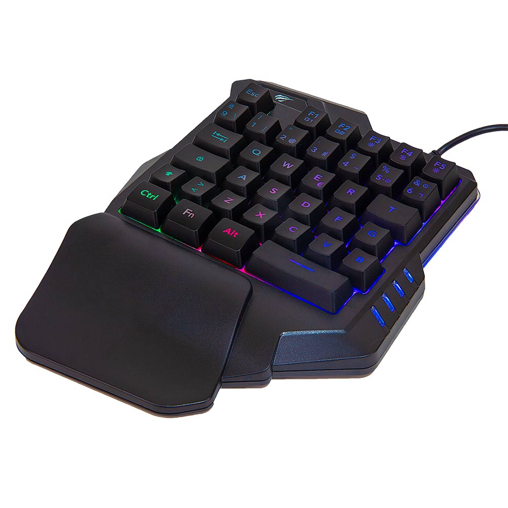 Imagen 2 del producto Reacondicionado: Teclado gamer alámbrico Havit One Hand, conexión USB, membrana, RGB