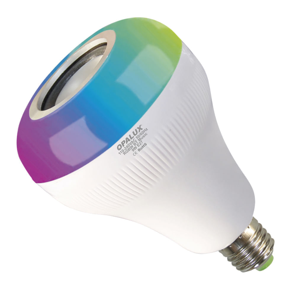 Imagen 2 del producto Reacondicionado: Foco musical Opalux OP-BT9W 9W, bluetooth, control remoto, tipo de bombilla E27, luz blanca/RGB