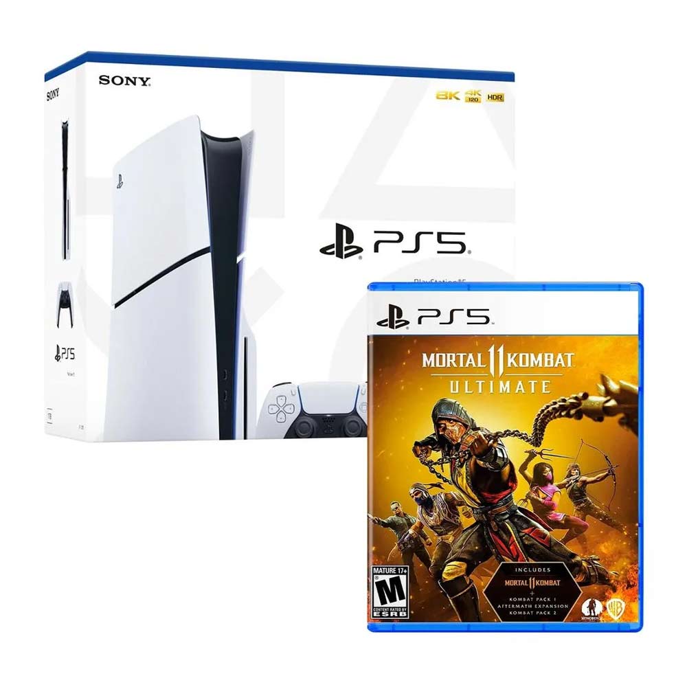 Consola Playstation 5 Slim con lector de discos, 1TB +  Juego Mortal Kombat 11 Ultimate