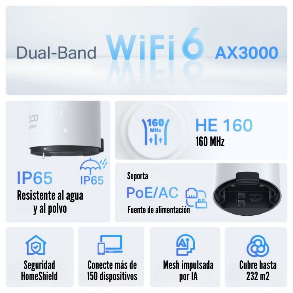 Imagen 2 del producto Sistema Wi-Fi Mesh TP-Link Deco X50-Outdoor (1-Pack) AX3000