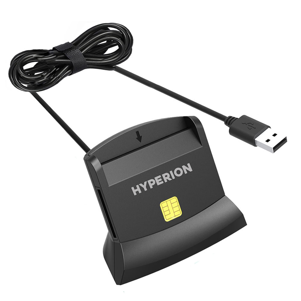 Lectora de tarjeta inteligente multifuncional Hyperion Card Master DNI/MicroSD/SD/SIM, negro